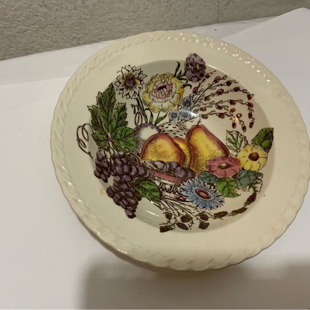Vintage Vernon Kilns Fruitdale USA Hand Painted Pottery 9” Dinner bowl Plate G13